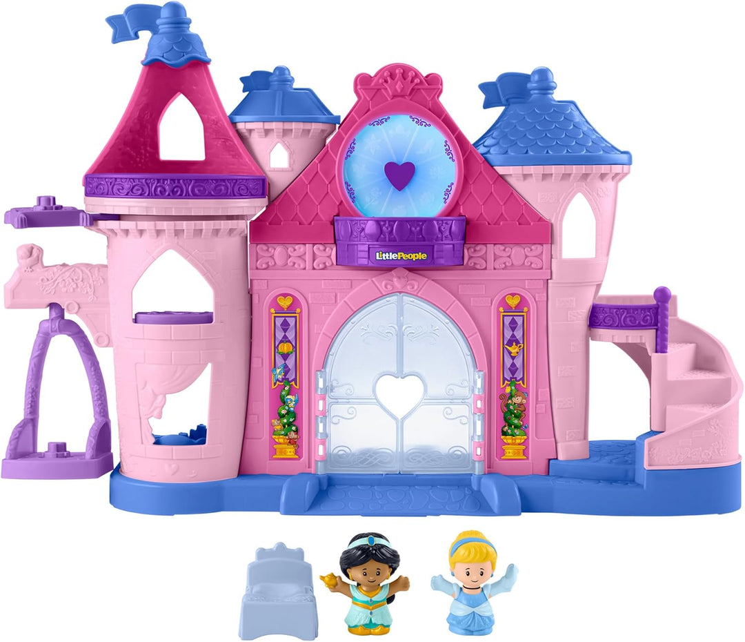 FISHER-PRICE Disney-Prinzessin Magische Lichter und Tanz-Schloss von Little People - Spielset mit Li
