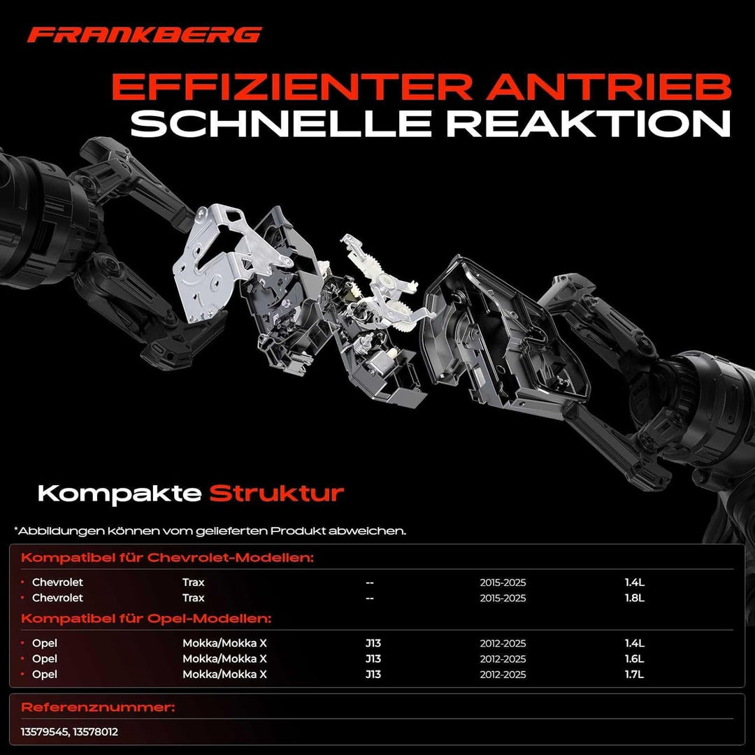 Frankberg 1x Türschloss Zentralverriegelung Hinten Links Kompatibel mit Trax 1.4L 1.8L 2015-2024 Mok