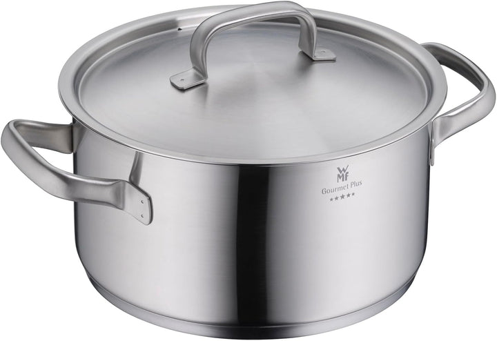 WMF Gourmet Plus Topfset Induktion 4-teilig, Kochtopf Set mit Metalldeckel, Cromargan Edelstahl matt