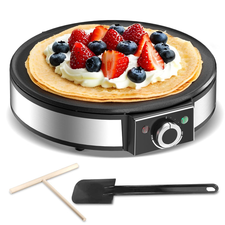 SNAILAR Crêpes Maker,Elektrische Antihaft Crêpe-Pfanne,1200 W,Stufenlose Temperatureinstellung,Durch