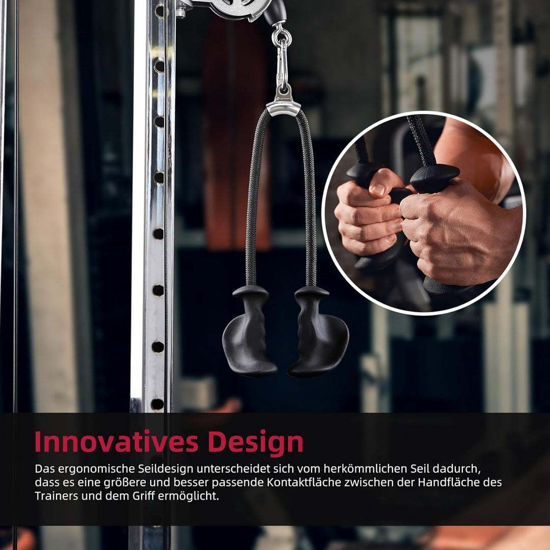 JASPORT Ergonomisches Trizeps-Seil für Indoor krafttraining für das Training von Trizeps, Rüchen, Ba