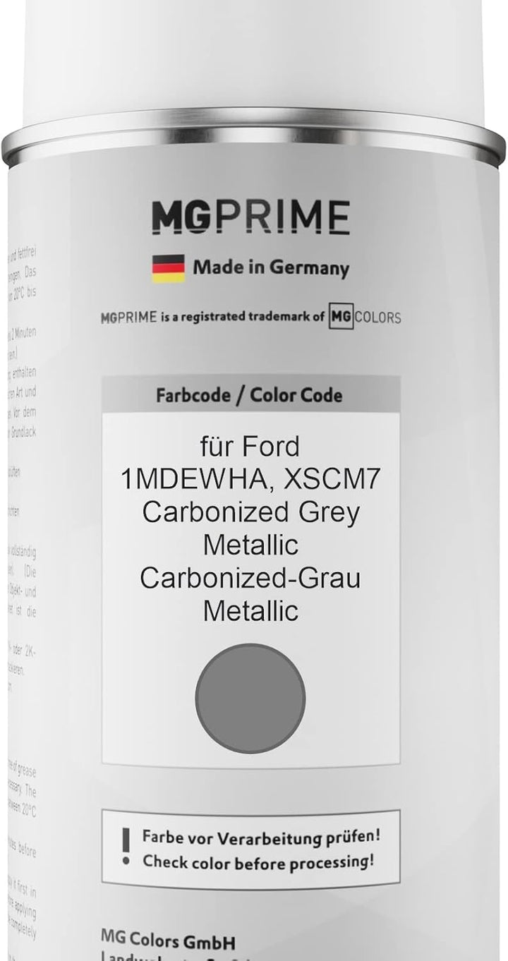 MG PRIME Autolack Sprühdosen Set für Ford 1MDEWHA / XSCM7 Carbonized Grey Metallic/Carbonized-Grau M