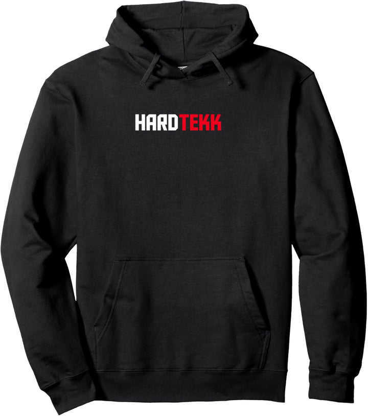 Cooler Hardtekk Schriftzug in Rot Weiss - Hard Tekk, Tekk Pullover Hoodie