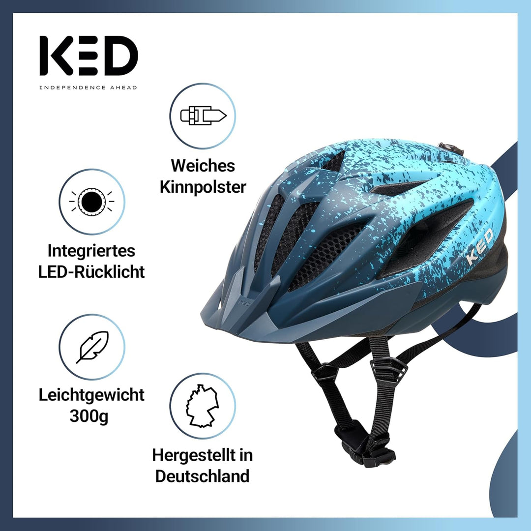 KED Street Jr. Pro Kinder Fahrrad Helm matt blau 2023 S (49-55cm), S (49-55cm)