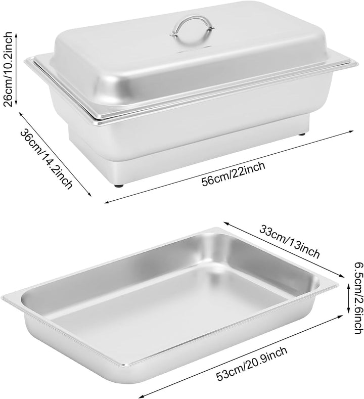 Elektrisches Buffetwärmer Speisenwärmer Chafing Dish Buffet Server Edelstahl Speisenwärmer mit Tempe