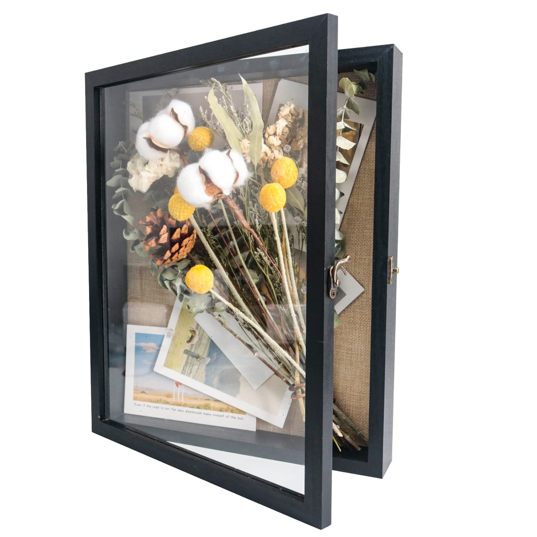 GraduationMall Schwarz 28x35cm 3D Bilderrahmen Tief Objektrahmen Schaukasten Türvitrine Retro Weiss,