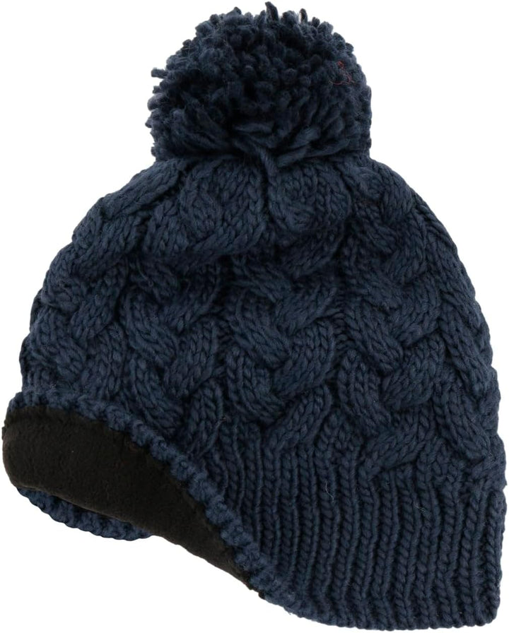 Seeberger Travola Bommelmütze Strickmütze Beanie Damenmütze Mit Futter Einheitsgrösse Dunkelblau, Ei
