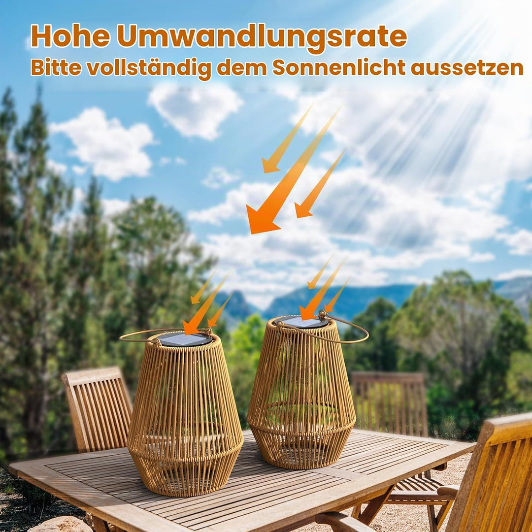 KagoLing Solar Laternen für Aussen, 4 Stücke Solarlampen für Draussen im Böhmischen Stil mit LED-Glü