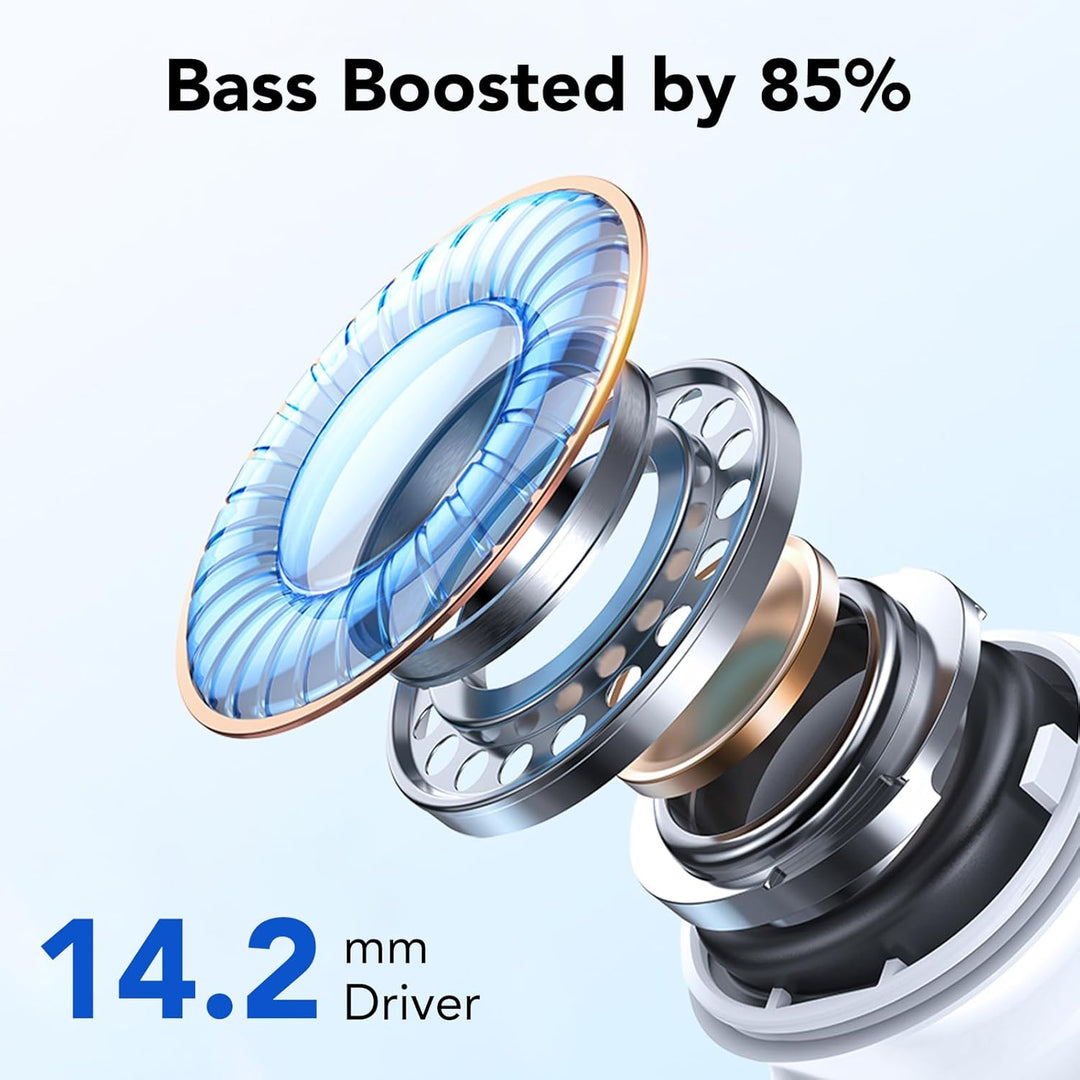 KT1 Kopfhörer Kabellos Bluetooth 5.4 In Ear mit LED, Kraftvollem Bass | HD Mic,40 Stunden Spielzeit,