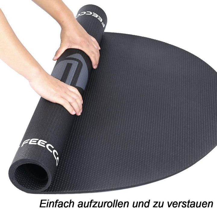 Feecco Springseilmatte, Rutschfeste 7mm Ultra-Dicke PVC Matte mit Hoher Dichte 1.37x0.91m, 1.37x0.91