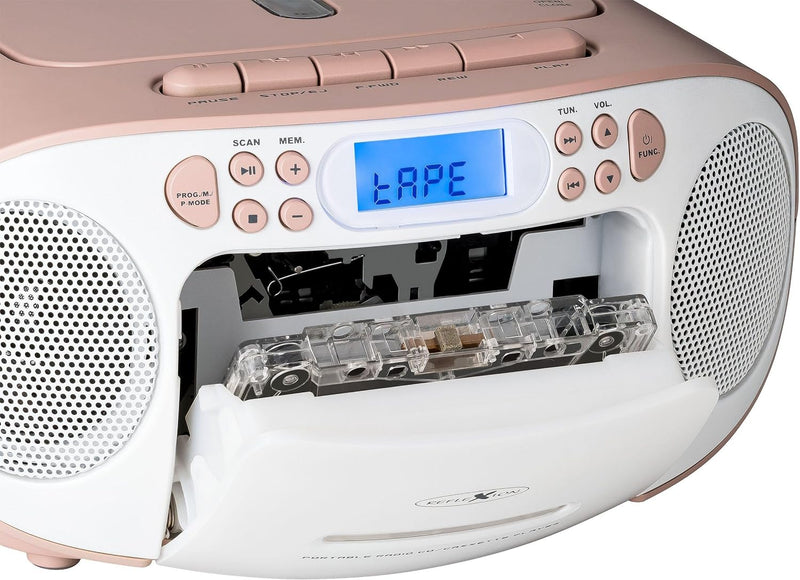 Reflexion RCR2260 CD-Player mit Kassette und Radio für Netz- und Batteriebetrieb (PLL UKW-Radio, LCD