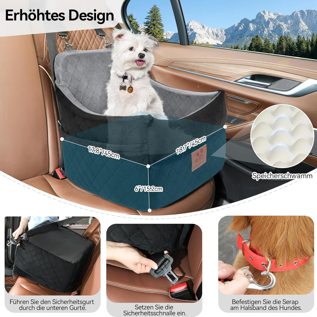 Hunde-Autositz für kleine/mittlere Hunde, Hundeautositz mit Dicker Polsterung unter 35 lbs, Abnehmba