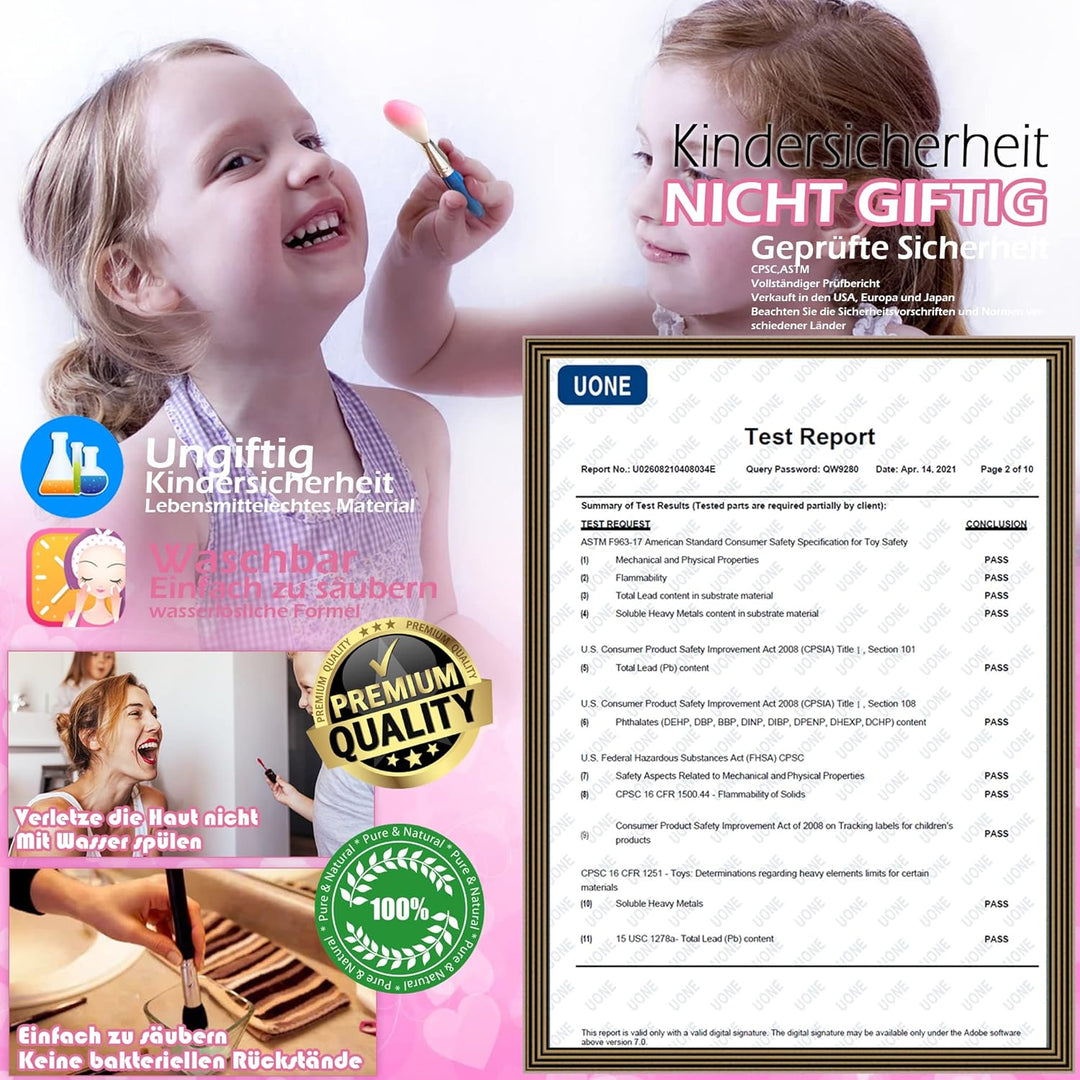 Kinderschminke Set Mädchen Kinder Make Up Set - 57PCS Kinder Schminkkoffer Mädchen Spielzeug,Kinder