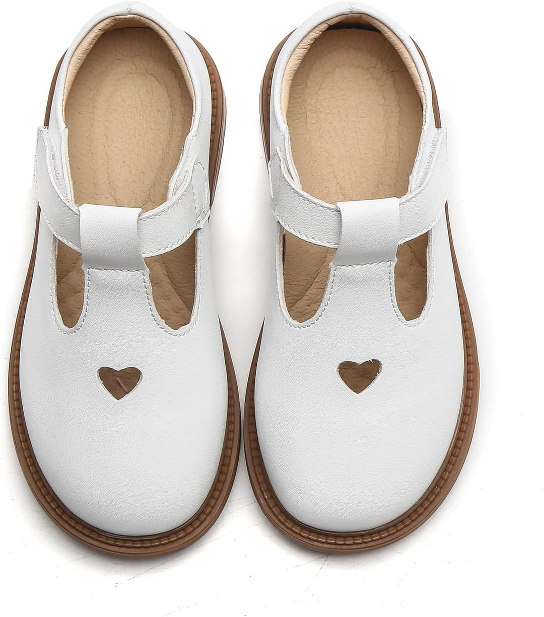 DADAWEN Mädchen Mary Jane Halbschuhe Taufschuhe Geschlossene Ballerinas, Weiss