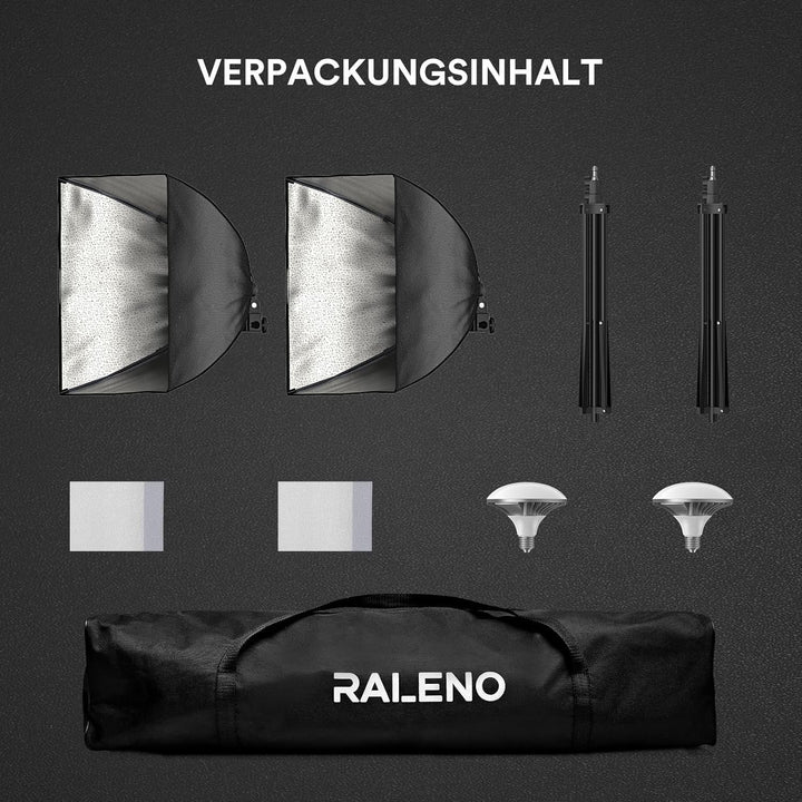 RALENO Softbox Kit, 85W CFL Softbox, daurlicht vdieo licht Fuer YouTube/INS Photografieren PS30, PS3