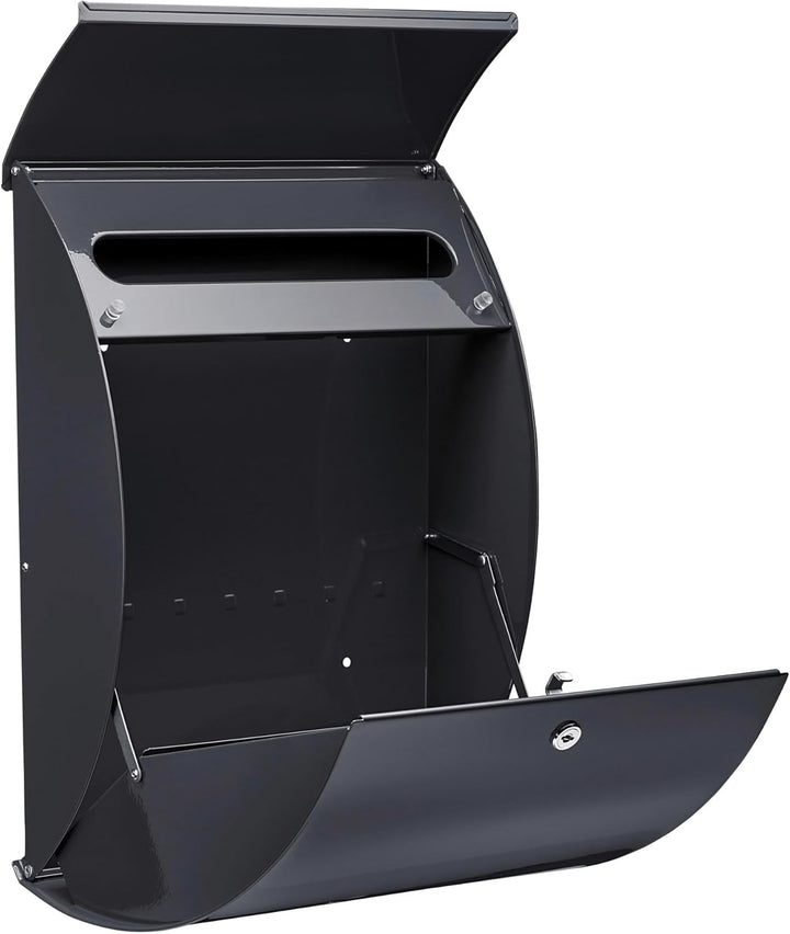 Burg Wächter Burg-Wächter Stahlbriefkasten mit Öffnungsstopp, A4 Einwurf-Format, EU Norm EN 13724, T