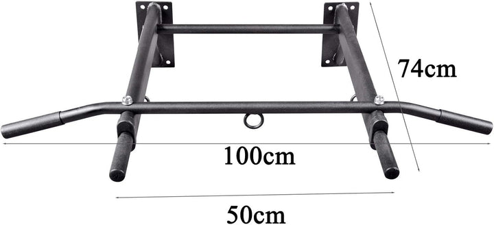 TrainHard® Klimmzugstange Wandmontage bis 350kg belastbar, 3 Ösen für Boxsack, TRX- oder Schlingentr