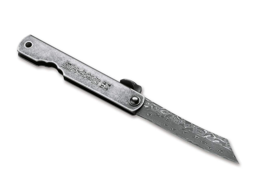 Higonokami Unisex – Erwachsene KINZOKU Damascus, Silber, 16,7 cm