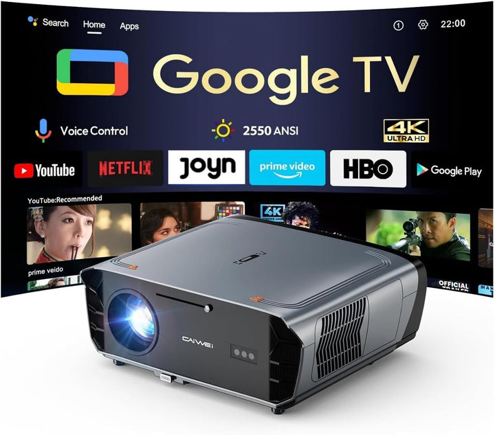 4K Smart Beamer mit Google TV – 2550 ANSI Lumen Tageslicht-Projektor, 70W Dolby Audio, ToF Autofokus