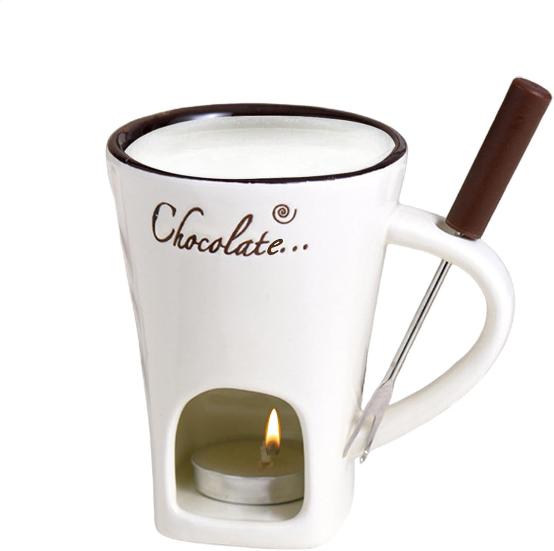 Schokoladenfonduetasse | Keramik Schokoladenschmelztopf | Teelichtwärmer Fonduetasse | Käsefondue-Se