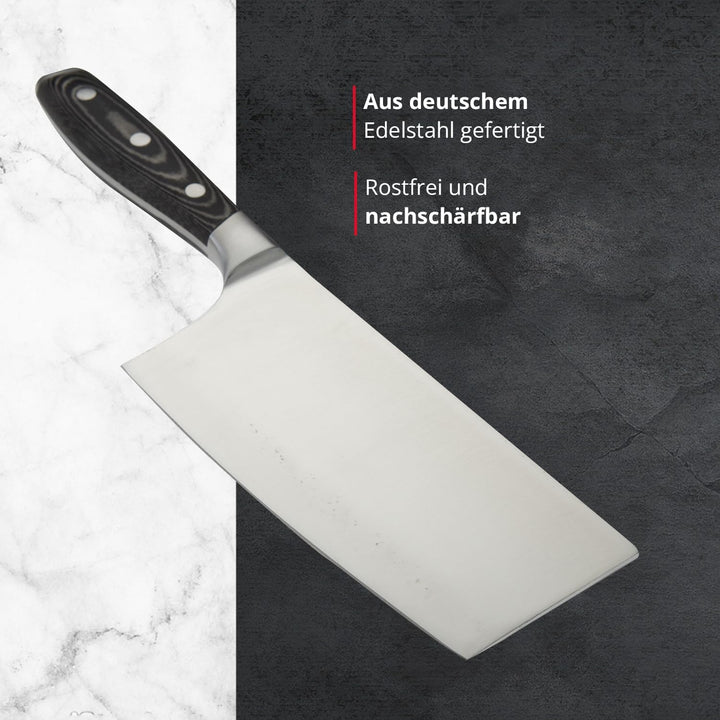 MEISTERKOCH Hackmesser Messer Küchenmesser | 17,5 cm Klinge aus rostfreiem deutschen Edelstahl | erg