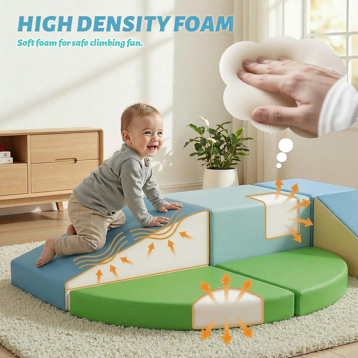 Schaumstoff Bausteine Kinder Klettern Indoor - 6 PCS Softbausteine Riesenbausteine für Baby Motorik
