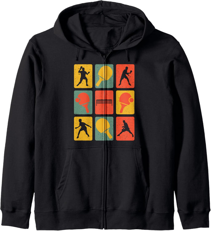 Retro Tischtennis Vintage Geschenk für Tischtennisspieler Kapuzenjacke