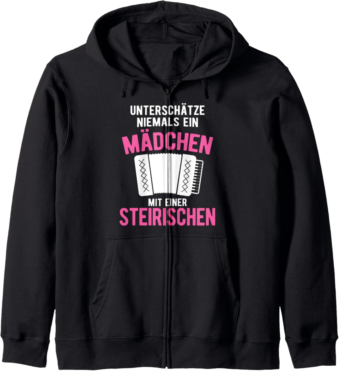 Mädchen Mit Einer Steirischen Harmonika Akkordeon Kapuzenjacke