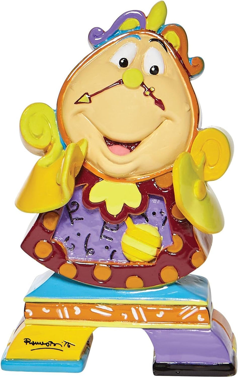 Enesco Disney by Romero Britto Die Schöne und das Biest Cogsworth Miniatur-Figur, 7,4 cm, Mehrfarbig