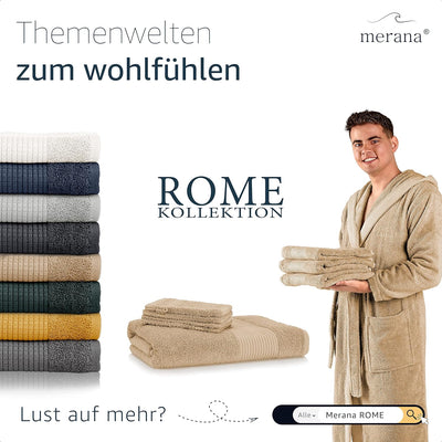Merana Rome Handtuch Set | saugstark, weich und fusselfrei | Frottier Luxus Qualität | 100% Baumwoll