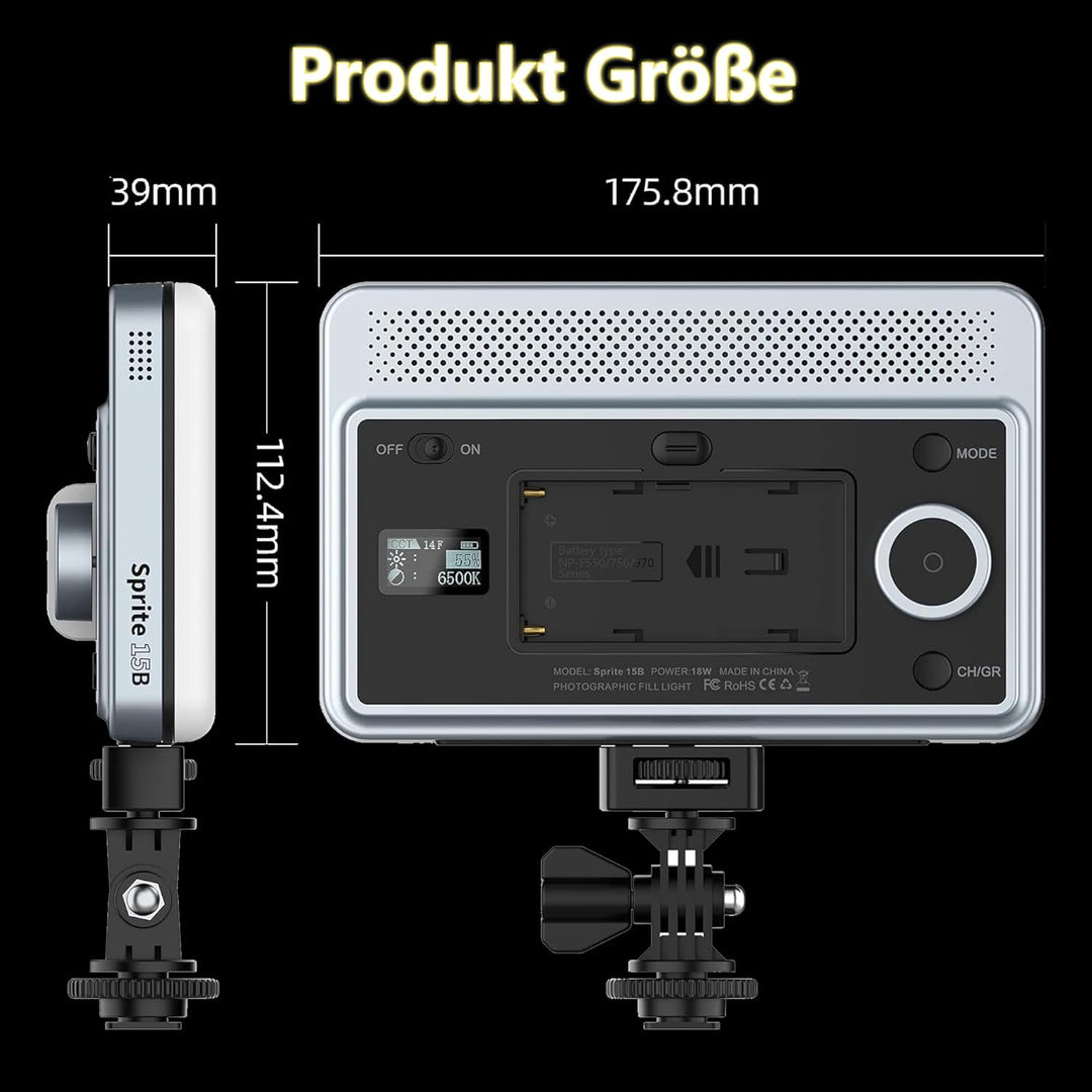 VILTROX 18W 2800K-6800K CRI 95+ auf dem LED Panel der Kamera, 1800 Lumen Smartphone Steuerlicht Dimm