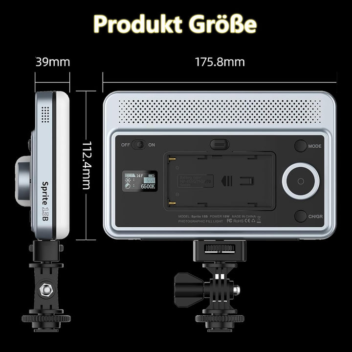VILTROX 18W 2800K-6800K CRI 95+ auf dem LED Panel der Kamera, 1800 Lumen Smartphone Steuerlicht Dimm