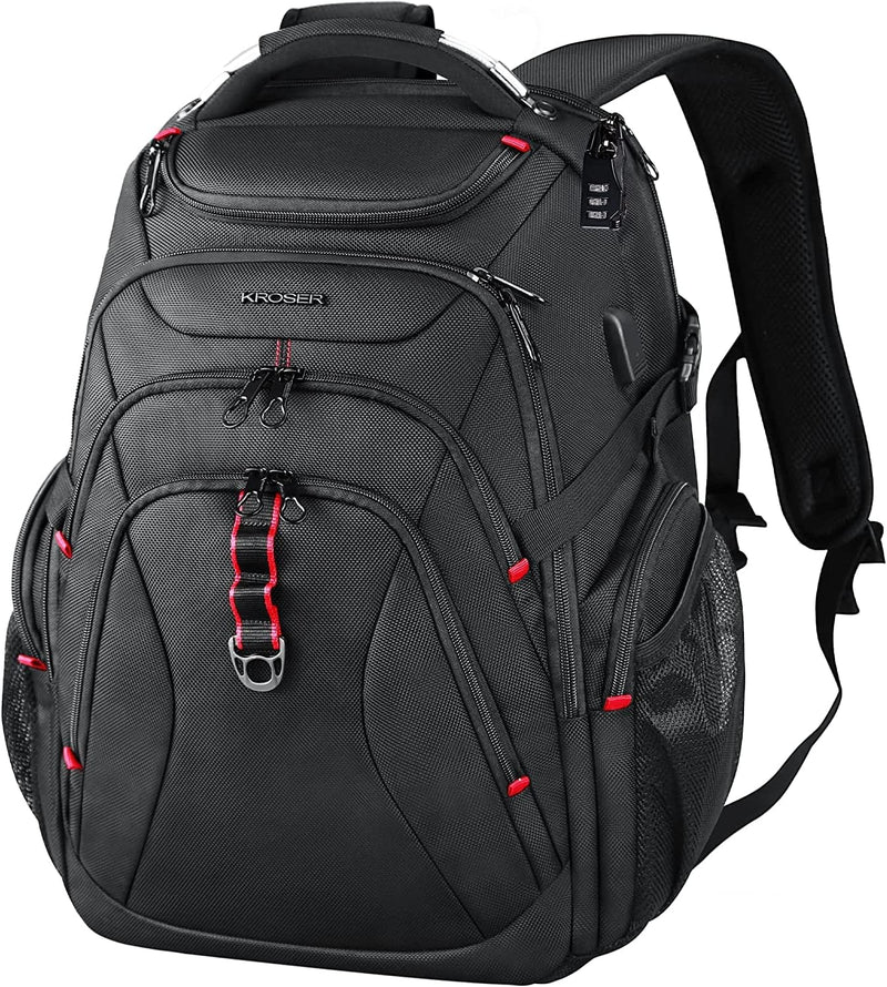 KROSER Laptop Rucksack 17,3 Zoll Reise XL BusinessRucksack Schwerlast Wasserdicht mit Hartgeschältem