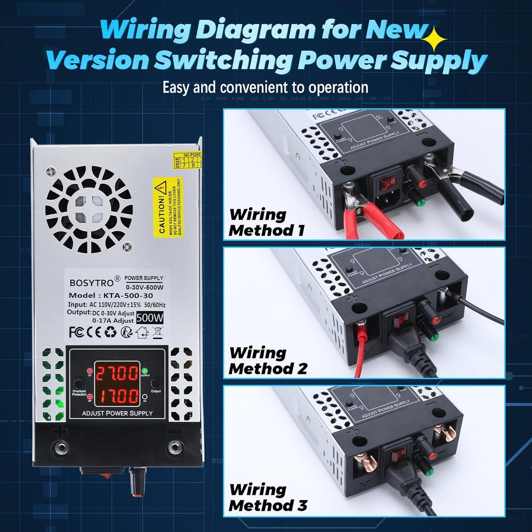 Upgraded Einstellbar Netzteil 0-30V 0-17A 500W Schaltnetzteil Trafo 230v auf 12V 24v 30V Transformat