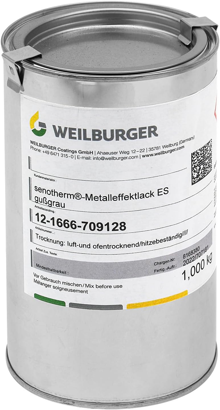 raik 704527 Ofenlack 1 kg Senotherm Lack Gussgrau