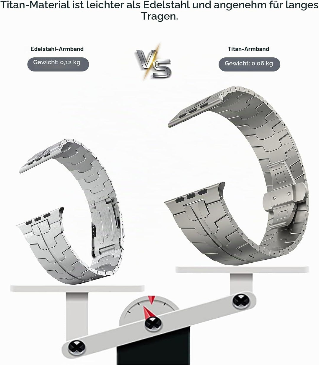 ULULOOK Titan Armband Kompatibel mit Apple Watch Ultra 3/2/Ultra 49mm NUR, DLC Titanium Grad 2 Ersat