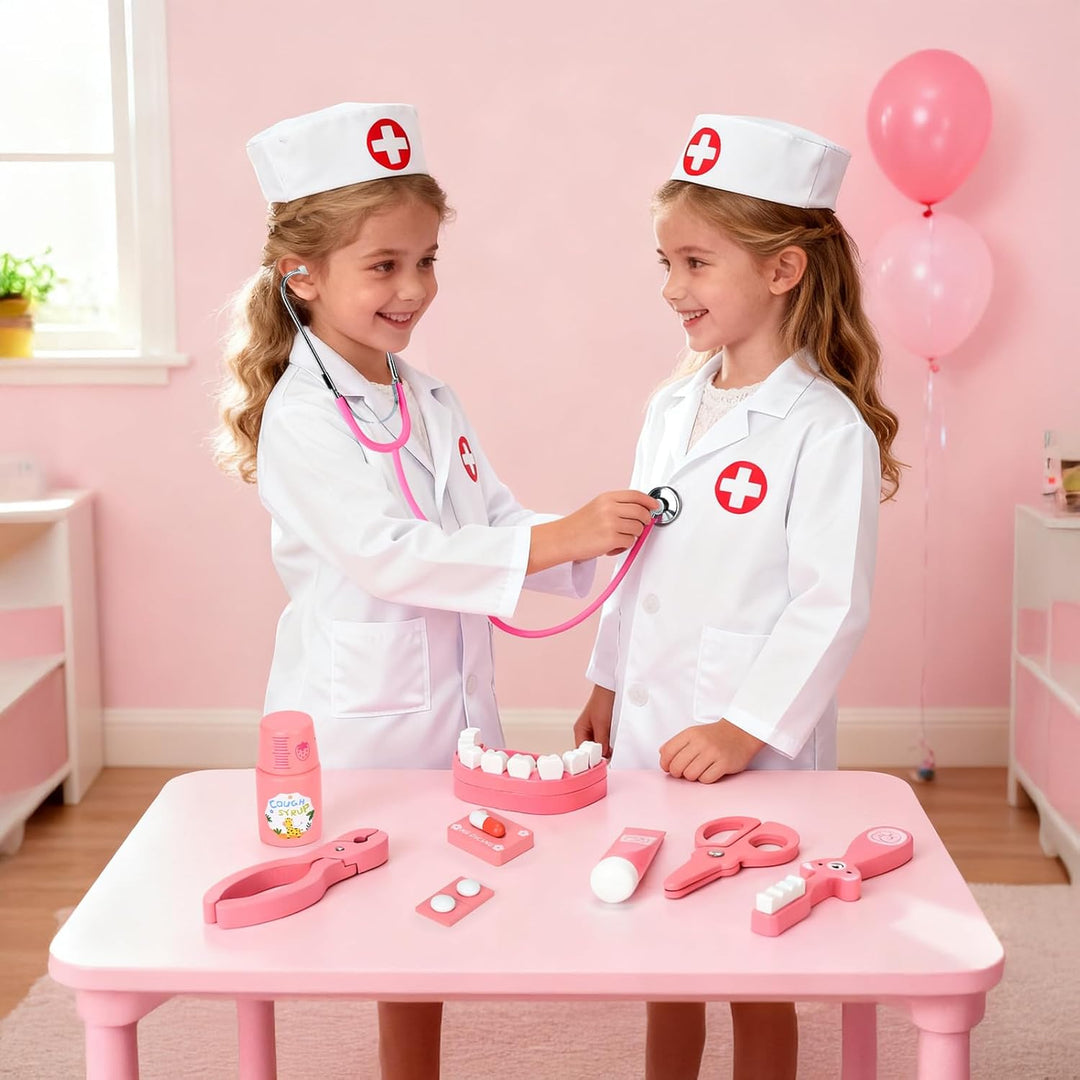 Arztkoffer Kinder ab 3 Jahre, Doktorkoffer für Kinder, Zahnarzt Spielzeug Rollenspiele für Mädchen a