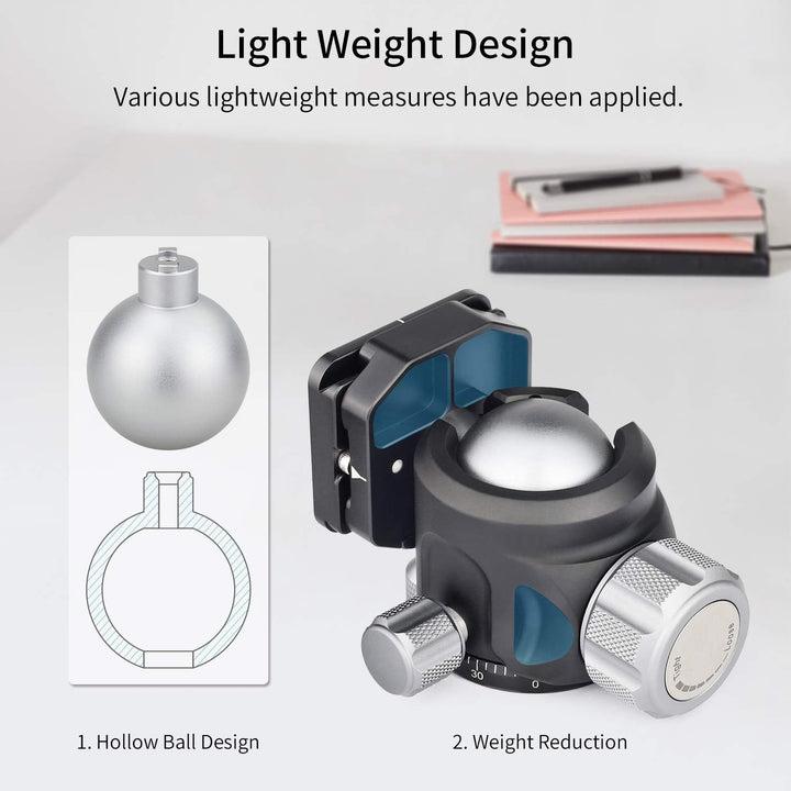INNOREL N36 Kugelkopf Stativköpfe Tripod Head Niedrige Profile Kugelkopf 360 Grad Drehbarer Durchmes