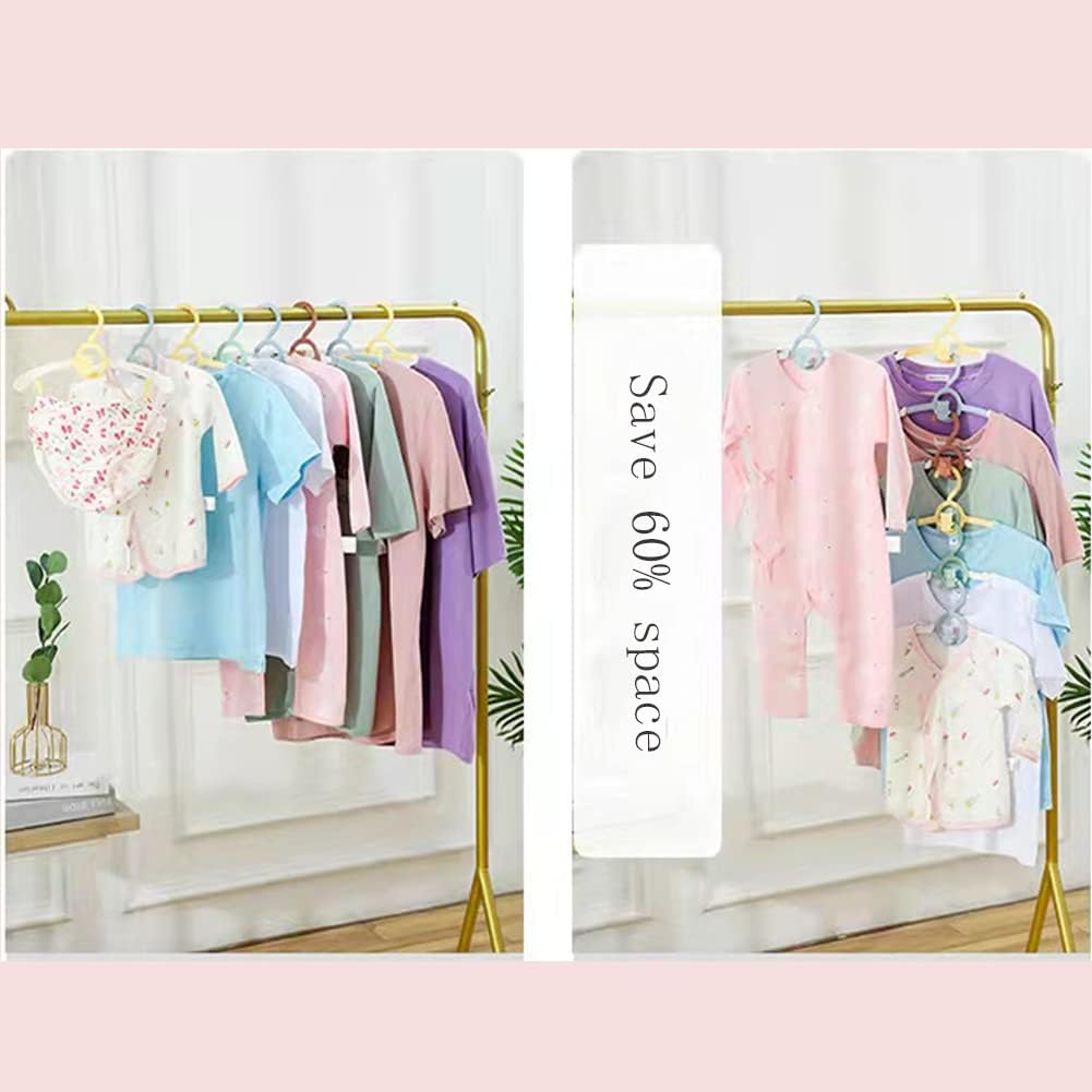 JSF Mitwachsende kleiderbügel Kinder, Set20 Stapelbare Kleiderbügel mit Bärchen-Haken, rutschfest Ba