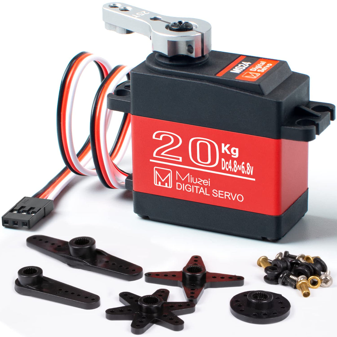 Miuzei 20KG Servo Motor High Torque Digital Servo Metal Waterproof 1/10 Scale Servo for R/C Car Robo