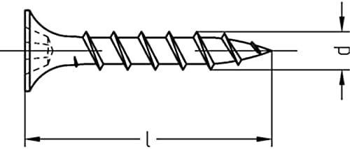 Gipsplattenschrauben mit Grobgewinde Trompetenkopf-H CE-konform phosphatiert - 4,2 x 75 - 500 Stück