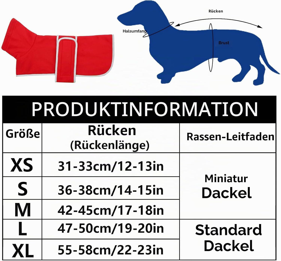 Geyecete-Polarfleece Winter hundemantel fur Dackel,Miniatur Dackel Pullover,Warmes Einstellbar Hunde