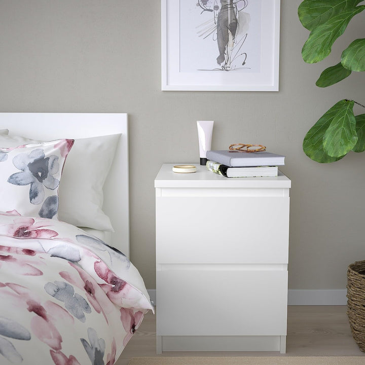 Ikea MALM – Kommode mit 2 Schubladen, Weiss – 40 x 55 cm 1 Weiss, 1 Weiss