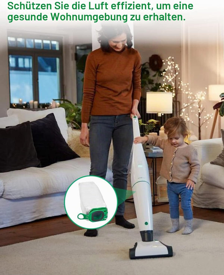 10 Stück Staubsaugerbeutel für Vorwerk Kobold VB100 FP 100 Premium Filtertüten mit Motorschutzfilter
