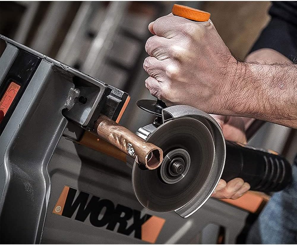 WORX WX800 Li-Ion Akku-Winkelschleifer 20V – Kompakter Schleifer mit schmalem Körper, Zusatzhandgrif