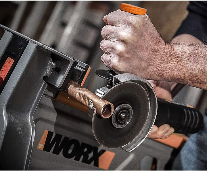 WORX WX800 Li-Ion Akku-Winkelschleifer 20V – Kompakter Schleifer mit schmalem Körper, Zusatzhandgrif