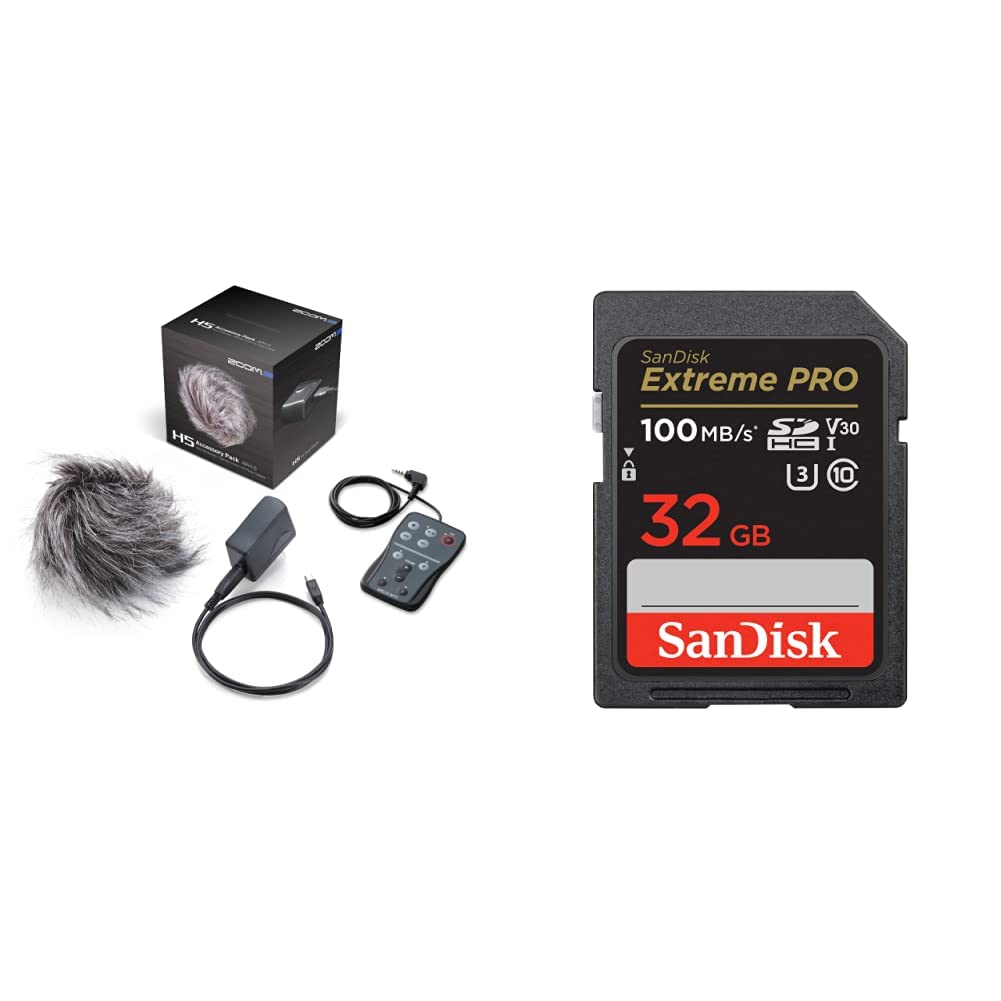 ZOOM APH-5 Zubehör-Pack für H5 & SanDisk Extreme PRO SDHC UHS-I Speicherkarte 32 GB (V30, Übertragun