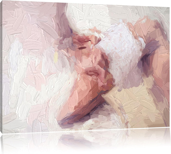 Pixxprint sexy Dame im Höschen und Strümpfe als Leinwandbild/Grösse: 100x70 / Wandbild/Kunstdruck/fe