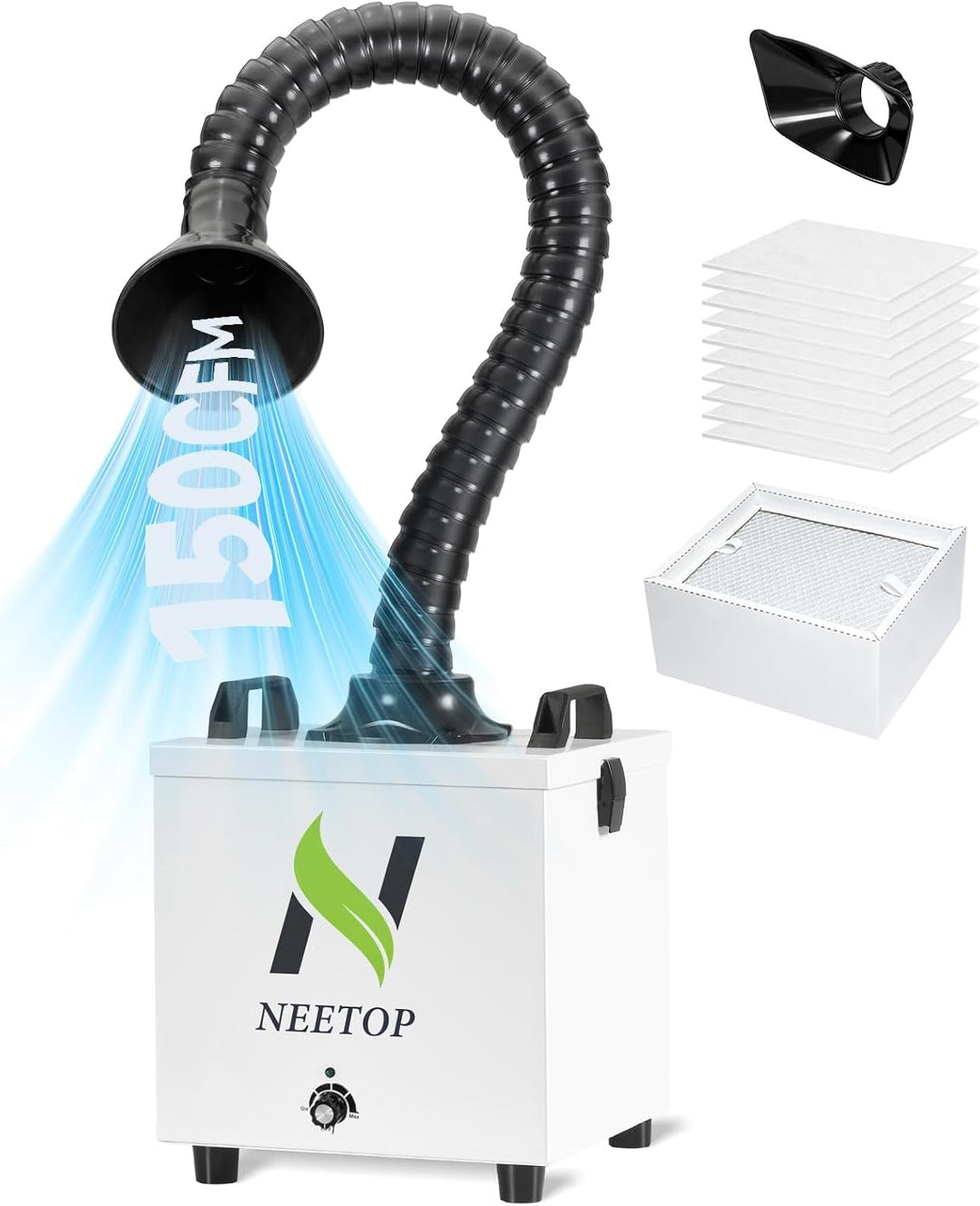 100W Lötrauchabsaugung mit 250m³/h Saugkraft, H13 HEPA &amp; Aktivkohle Filter zur Staub- und Geruchsred