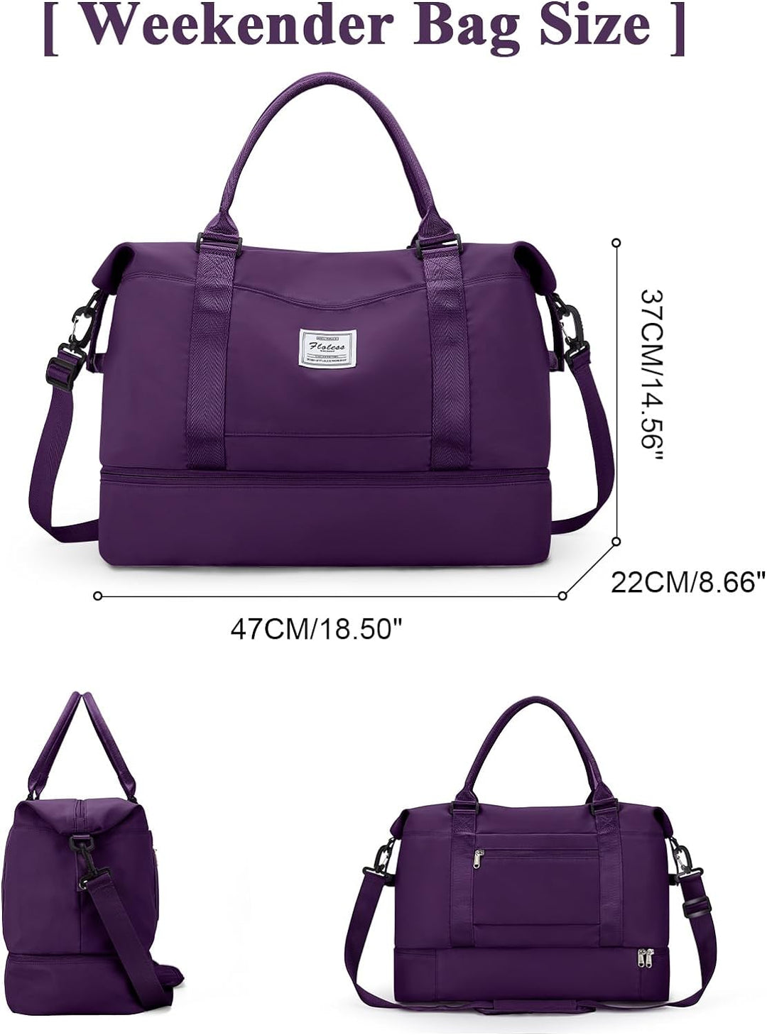 Reisetasche Damen Handgepäck Tasche Sporttasche Weekender Bag Schwimmtasche Wasserdicht Travel Bag D
